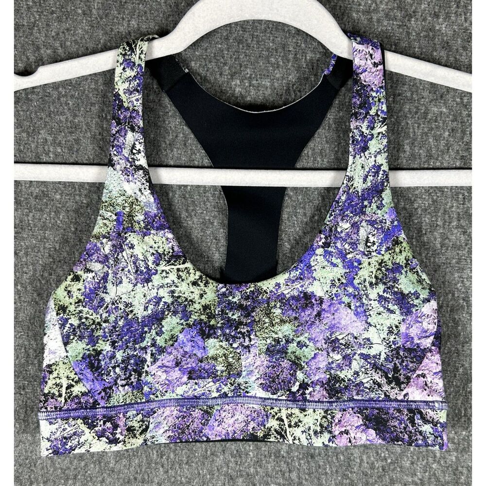 Lululemon Keep Your Form Bra Size 6 Purple Abstract Racerback